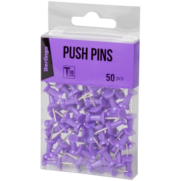  Berlingo Push pins, 50 pcs in PVC box, purple (24 boxes) 